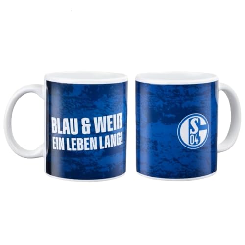 FC Schalke 04 Sprüche Tasse Kaffeebecher (Blau & Weiß ein Leben Lang, one size)