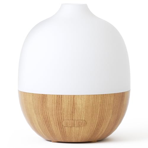 SALUBRITO 300ml Aroma Diffuser, Ultraschall Aromatherapie Diffusor für Ätherische Öle, Weiß Diffuser für Duftöl, Diffuser Luftbefeuchter für Zuhause Büro Yoga