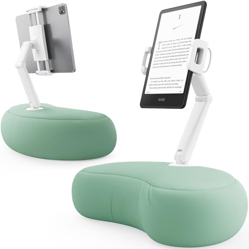 Tablet Kissen Halter, 360° Verstellbarer ipad Halterung Bett mit flexiblem doppelachsigem Arm, Tablet Halterung für iPad, iPhone, Kindle, tragbaren Monitor und alle Geräte von 4,7'-15,6' (Cyanfarben)