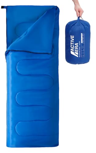 Active Era Deckenschlafsack - Sleeping Bag, -3°C bis 15°C Sommer, Frühling, Herbst - Leichter Schlafsack Outdoor und Indoor - Blau