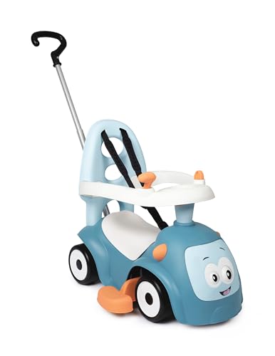 Smoby - Maestro Balade Blau - Komfortables Rutscherfahrzeug mit 3 Verwendungsfunktionen, Schiebewagen, Lauflernhilfe und Rutscherfahrzeug, für Kinder ab 6 Monaten