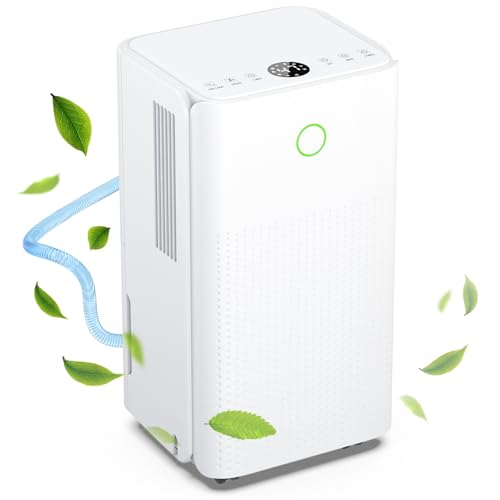 Luftentfeuchter 12L/Tag - Entfeuchter Elektrisch Raumentfeuchter Leise mit 3 Modi, 24H Timer, Automatische Entfeuchtung, Kontinuierliche Entwässerung, Energieeinsparung - Ideal für Haus/Wohnung/Keller