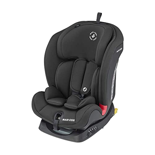 Maxi-Cosi Titan Mitwachsender Kindersitz, 9-36 kg, 9 Monate-12 Jahre, Baby Autositz, ISOFIX-Kindersitz, Top-Tether, Kopfstützen-/Gurteinstellung, 5 Liegepositionen, Gepolsterte Einlage, Basic Black