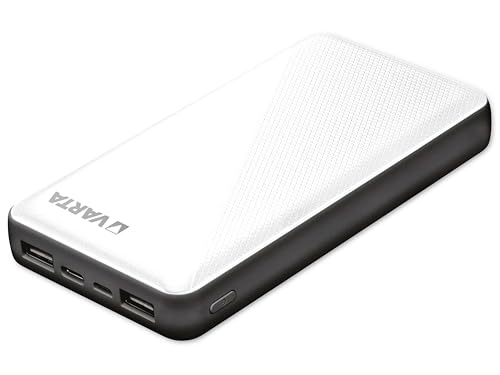 VARTA Power Bank 20000mAh, Powerbank Energy mit 4 Anschlüssen (1x Micro USB, 2x USB A, 1x USB C), kompatibel mit Tablets & Smartphone, inkl. Micro USB Ladekabel