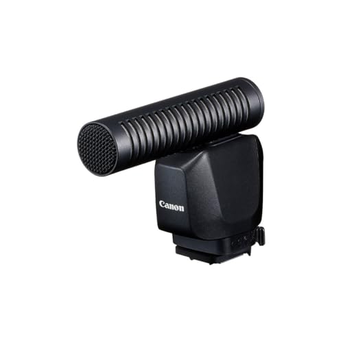 Canon Stereo Richtmikrofon DM-E1D Video Mikrofon Vlogger Filme Microphone kabellos (Digitale Tonausgabe, Windfilter, Shotgun Modus, Microfon kompatibel mit EOS R3 Kamera) schwarz