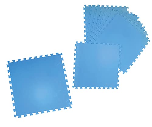 Premium Poolmatte 8 Stück 50x50 Set Blau Pool Bodenschutzfliesen Joga Matte Puzzle Unterlage Spielmatte Bodenmatte