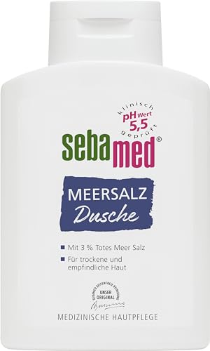 SEBAMED Meersalz Dusche 200 ml, Duschgel für Männer und Frauen, seifenfreie Reinigung für empfindliche und trockene Haut, ohne Mikroplastik