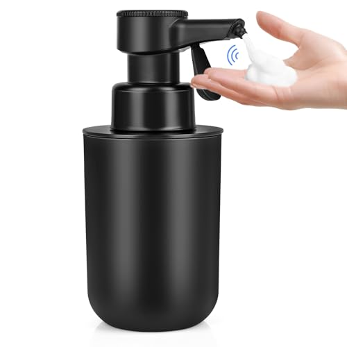 Gaethra Seifenspender Automatisch mit Leichter Berührung, Schwarz Elektrischer Spülmittelspender mit Sensor, IPX5 Wasserdicht, Schaumseifenspender für Badezimmer, Küche - 270ml