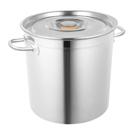 BAOCHADA Gastronomie Kochtopf groß Suppentopf - Ø 35cmx36cm Edelstahl Kochtöpfe 35l mit Glasdeckel ideal geeignet für ALLE Herdarten & große Küchen - Gastro Kochtopf set Topfset edelstahl Topf groß