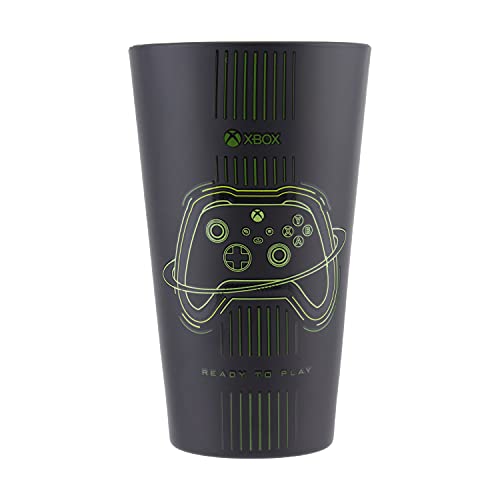 XBOX Trinkglas - Offiziell lizenziert, matte schwarze & grüne Tumbler für kalte Getränke, mit originalem Xbox-Controller-Design, Geschenk für Gamer, 400 ml (14 Fl Oz)