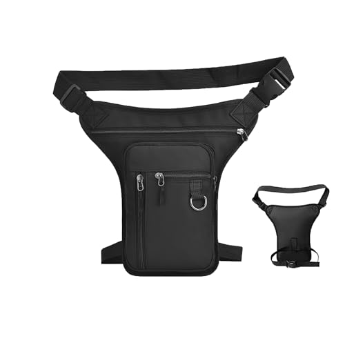 lisetar Oberschenkeltasche Hüfttasche für Herren und Damen, wasserdichte Sport Beintasche mit Reißverschluss, Outdoor Oberschenkeltasche für Motorrad Fahrrad Laufen Wandern Angeln (Schwarz)