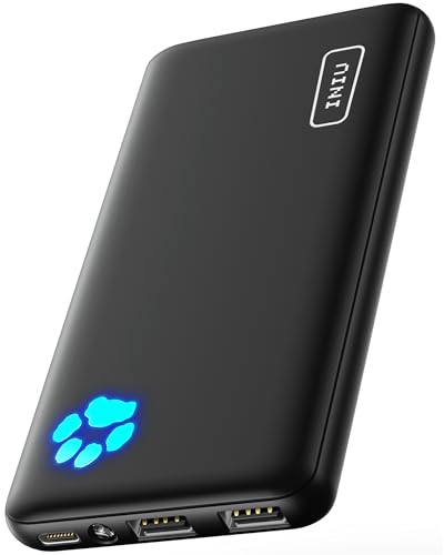 INIU Power Bank, Ultra Slim 10000mAh Powerbank Klein Aber Stark, USB C Input & Output, Externe Handyakkus Triple 3A with Flashlight, Kompatibel mit iPhone 16 15 14 13 12 11 X Pro Max Samsung Huawei