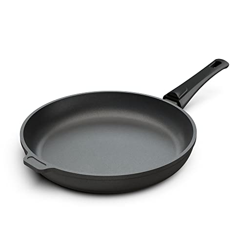 Hoffmann Aluguss Bratpfanne 24cm beschichtet I Abnehmbarer Griff Induktion ohne Glasdeckel
