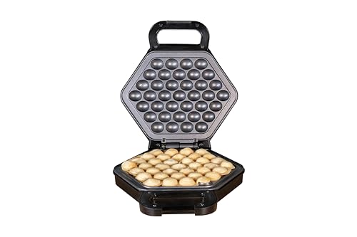 Unold 48245 Bubble Wafflemaker Bobby - Waffeleisen, Waffeltüte, Wabenstruktur, 700 Watt, Jahrmarkt, 180° Drehfunktion, Antihaftbeschichtung, automatische Temperaturregelung