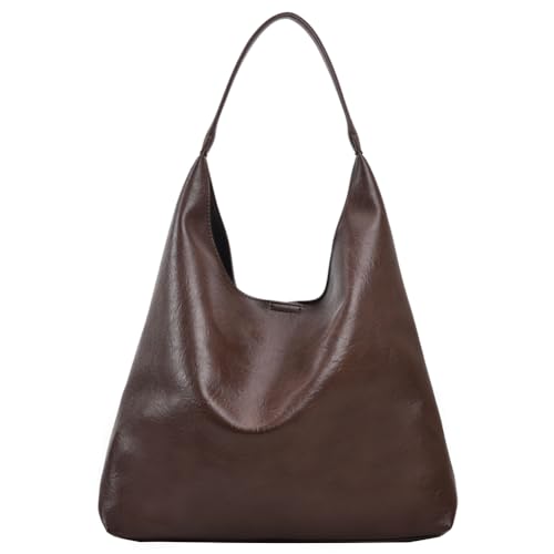 TIAASTAP Groß Handtasche für Damen Weiche Leder Tote Bag Shopper Tasche Damen Schultertasche Hobo Bag Shoulder Bag Uni Tasche Beuteltasche Tragetasche Umhängetasche mit klein Geldbörse