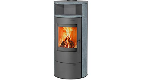 THERMIA Kaminofen München, Naturstein, 7 kW, Dauerbrand, Automatik grau