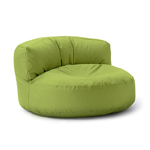 Lumaland Sitzsack Lounge | Sofa-Sitzsack 90 x 50 cm mit Rückenlehne | Indoor & Outdoor Beanbag | Wasserabweisend & Robust | Mit anpassungsfähiger EPS-Füllung | Waschbarer Bezug [Grün]