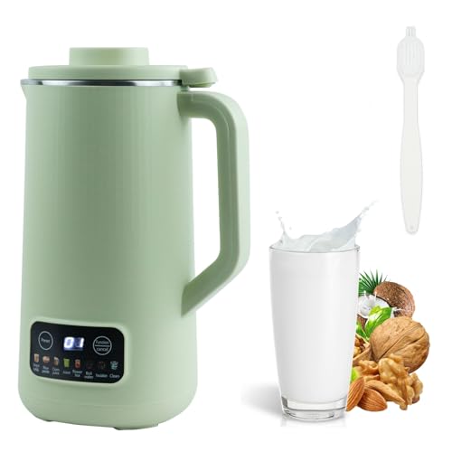 Sojamilch Hersteller, 600ml Entsafter Sojamilch Maschine mit 10 Klingen Hafermilch Maschine mit Verzögerungsstart/Warmhalten/Selbstreinigung Blender Elektrisch für Nüsse Sojabohnen Getreide (Grün)