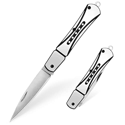 Klappmesser Taschenmesser, Klein Messer mit Schlüsselring ist, Mini Scharf Klappmesser, EDC Messer für Outdoor Camping
