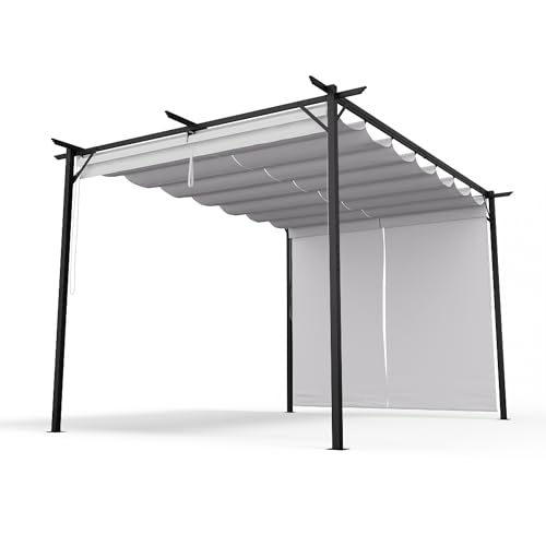 blumfeldt Pavillon 3x4m, Wetterfestes Polyesterdach & Seitliche Jalousien, Pulverbeschichteter Stahlrahmen, Einfache Montage, Stabil & Winterfest, Ganzjährig Nutzbar