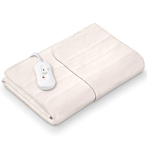 Sanitas SWB 20 Wärmeunterbett aus Vlies | mit Sicherheitssystem und 3 Temperaturstufen | einfache Fixierung auf Bett und Matratze | Waschbar bei 30⁰ | 150 x 80 cm, Beige