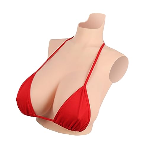 Wisfancy Silikon Brüste Brustformen Realistisch Künstliche Brüste Silikon Brustplatte Gefälschte Brustformen Gefüllt für Crossdresser Transgender Mastektomie Cosplay (Braun,C Cup-Silikon)