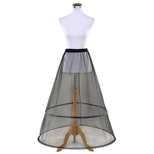 Loywe, Reifrock Petticoat aus Satin, Transparent, 2 Ring, LW4809-S-X-T