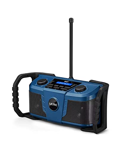 Baustellenradio DAB+ DAB FM Radio, Digitalradio mit Bluetooth und Wecker und Dimmer, Robustes DAB Plus Radios(Blau)