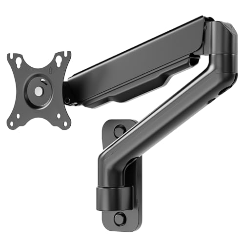 WORLDLIFT Monitor Wandhalterung für PC Monitor & TV - Für Bildschirme 17 bis 32 Zoll, Höhenverstellbar Einarmig Schwenkbar und 360° Drehbar Gasdruckfeder Arm, Max.8 kg - VESA 75x75mm & 100x100mm