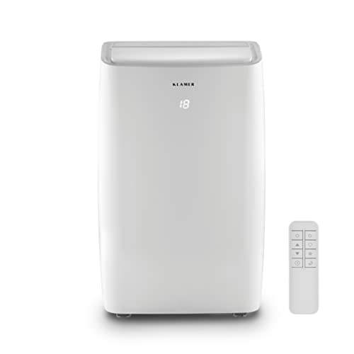 KLAMER Mobile Klimaanlage mit Abluftschlauch und Wassertank, 12000 BTU/h, 3-in-1 Klimagerät für Räume bis 35m², mit Luftentfeuchter, Kühlung und Ventilation für Haus, Wohnung & Büro