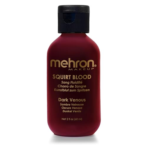 Mehron Make-up Squirt Blood | Realistisches Kunstblut für Halloween und Bühnen-Make-up | Abwaschbares Kunstblut für Special FX, Bühne & Film, Halloween und Cosplay (60 ml) (Dark Venous)