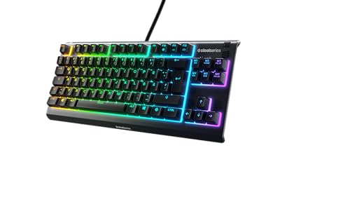 SteelSeries Apex 3 TKL - RGB Gaming-Tastatur - Kompakter Tenkeyless-Formfaktor - 8-Zonen-RGB-Beleuchtung - Deutsches (QWERTZ) Layout