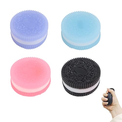 EOAMGO 4 Stück Taba Squishy, Fufu Squishy, Oreo Squishy, Squishy Squeeze Spielzeug, Keks Stressabbau Spielzeug, Ultraweiches Dekompressions Entlüftungsspielzeug, Antistress Spielzeug