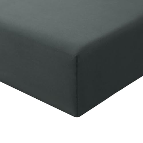 RUIKASI Spannbettlaken 180x200cm Grau Bettlaken - Oeko Tex Spannbetttuch 180x200 Bettbezug, Mikrofaser Betttuch Bett Laken Bezug 180 x 200 Anthrazit 30 cm Tiefe Tasche, Bed Fitted Sheet Bedsheet