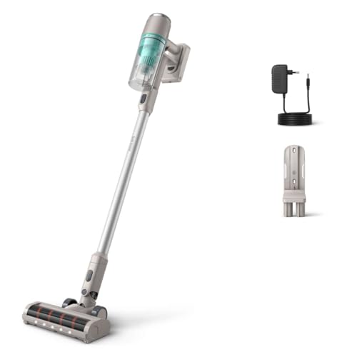 Philips Akku-Staubsauger 2000 Serie. Starke Saugkraft auf Hartböden, 40min Laufzeit, LED-Düse, austauschbarer Akku, leicht, 3-stufige Filterung, Wandhalterung (XC2012/01)