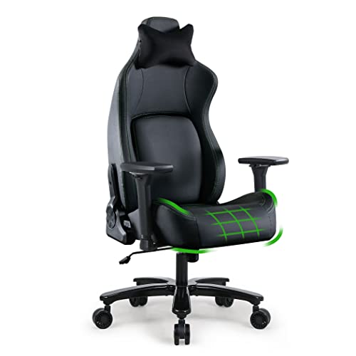 Fantasylab Gamimg Stuhl 200kg Belastbarkeit Ergonomischer Gamer Sessel Verstellbare Armlehne 4D PC Stuhl mit Effektiver Lendenwirbelstütze Hoher Rückenlehne und großem Bürostuhl Schreibtischstuhl