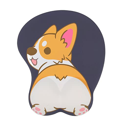 Mauspad 3D Anime Durable Mousepad Mit Handgelenkauflage Matte Ergonomisch Schreibtischunterlage Cute Corgi Hund Gelkissen Gaming Maus Gel Pads