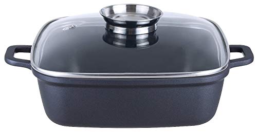 Kopf Bräter Santorin Aluguss 35 x 28 cm 5 Liter inkl. Glasdeckel