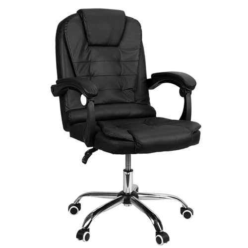 kiskick Bürostuhl, Computer-Schreibtischstuhl, 2-Punkt-Massage-Bürostuhl, Kunstleder, Computerstuhl, ergonomischer Massage-Bürostuhl, höhenverstellbar, neigbar, Chefsessel, Chefsessel