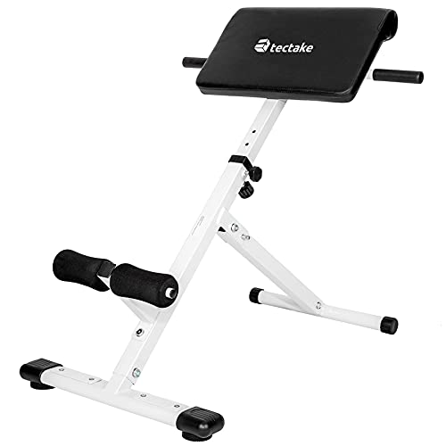 tectake® Hyperextension Trainingsbank, Hantelbank klappbar, Rückentrainer und Bauchtrainer, Bauchmuskeltrainer, gepolsterte Bank, Schrägbank für Bauch Beine Po Workout, Equipment für Home Gym
