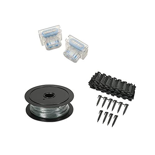 WORX WA0460 Landroid Zubehör-Set, 50 m Begrenzungsdraht, 70 Heringe, 3 Anschlüsse, Schwarz