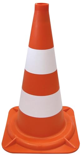 Dörner + Helmer Warnkegel, Stapelbar, 500 mm Höhe, Verkehrshütchen, Pylone, aus Polyethylen, Gestreift, Rot/Weiß