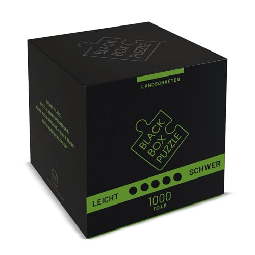 Black Box Puzzle 1000 Teile, Blackbox Puzzel mit Überraschungs-Motiv ohne Vorlage, Impossible Puzzle schwer für Erwachsene und Kinder ab 14 Jahren, Puzzle Box Landschaft 2023 Edition