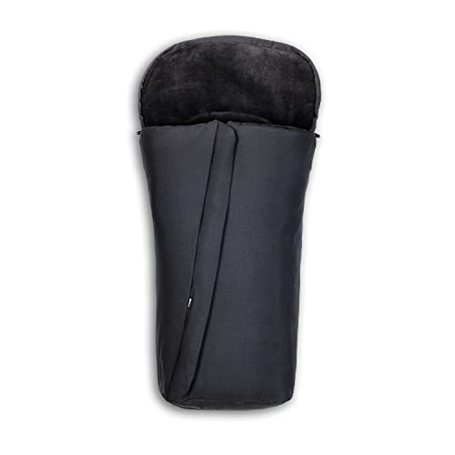 hauck Universal Fußsack für Buggys, Kinderwagen & Fahrradanhänger, Warm mit Fleece Innenfutter, Anti-Rutsch, 2 Wege Reißverschluss, Kapuze, Waschbar & Faltbar (Schwarz)