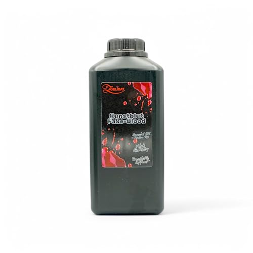 Zoelibat Kunstblut – Realistisches Fake Blood für Halloween & Special Effects – Leicht abwaschbar – Hochdeckend & Hautfreundlich – In 100 ml, 250 ml & 1 Liter erhältlich (1L, 1000, milliliter)