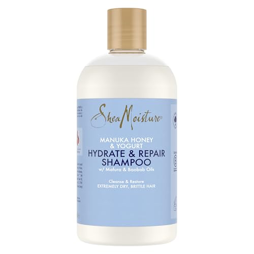 SheaMoisture Hydrate & Repair Shampoo für extrem trockenes und sprödes Haar Manukahonig & Joghurt frei von Silikonen und Sulfaten 384 ml