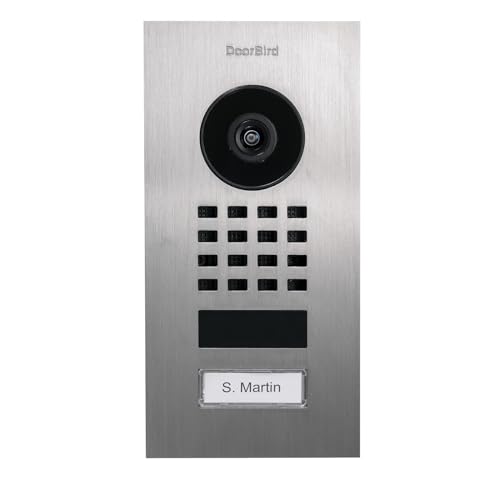 DoorBird D1101V Unterputz IP Video Türstation | Video-Türsprechanlage mit 1 Ruftaste, WLAN, Bluetooth, HD-Video, Bewegungssensor, in Edelstahl V2A