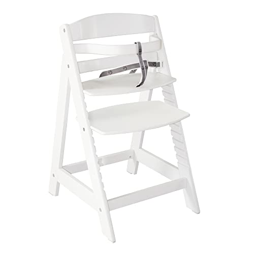 roba Treppenhochstuhl Sit Up III - Mitwachsender Baby Hochstuhl - ab 6 Monaten - Kinderhochstuhl aus Holz weiß - Stuhl bis 50 kg belastbar, 1 Stück (1er Pack)