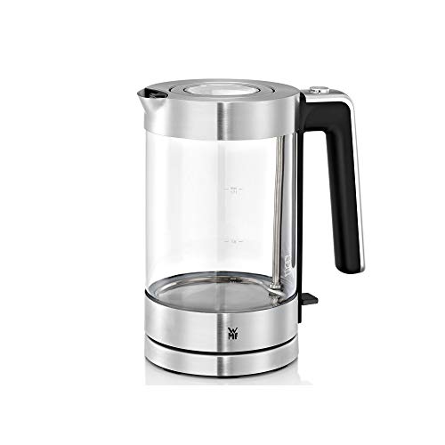 WMF Lono Wasserkocher Glas 1,7 Liter, Glaswasserkocher mit Kalkfilter, kabellos, 3000 Watt, edelstahl matt