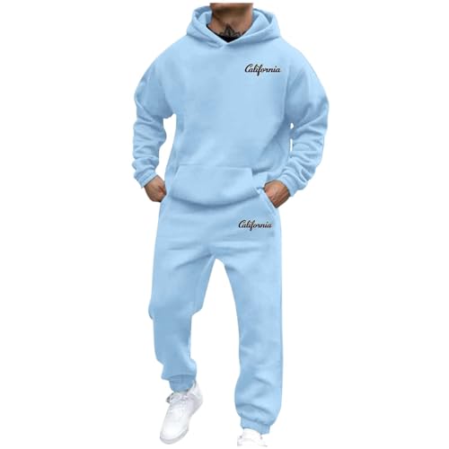 Jogginganzug Herren, Jogginganzug Herren Warm Gefüttert Trainingsanzug 3D Logo Dick Sportanzug Einfarbig Hoodie Y2K Hip Hop mit Taschen Hausanzug Klassisch JogginganzugEinfachheit Tracksuit Set